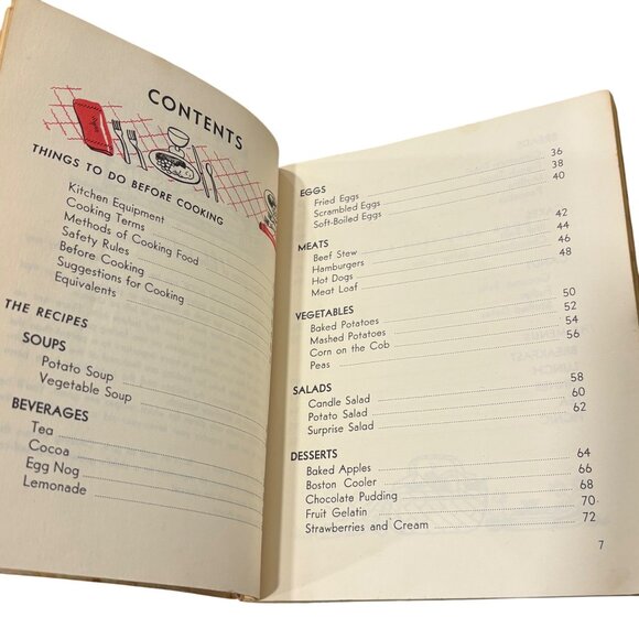 Vintage Childs First Cookbook 1950s Happy Hour Book For Boys & Girls Ages 7-12 B - Picture 5 of 12